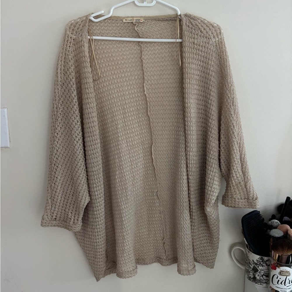 Rolla Coster Tan Open-Knit Cardigan
